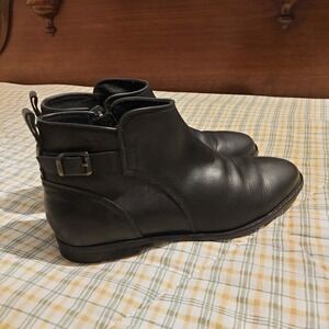 UGG Australia Barnett Black Demi Leather Ankle Boots Buckle Zip Women's Size 7.5